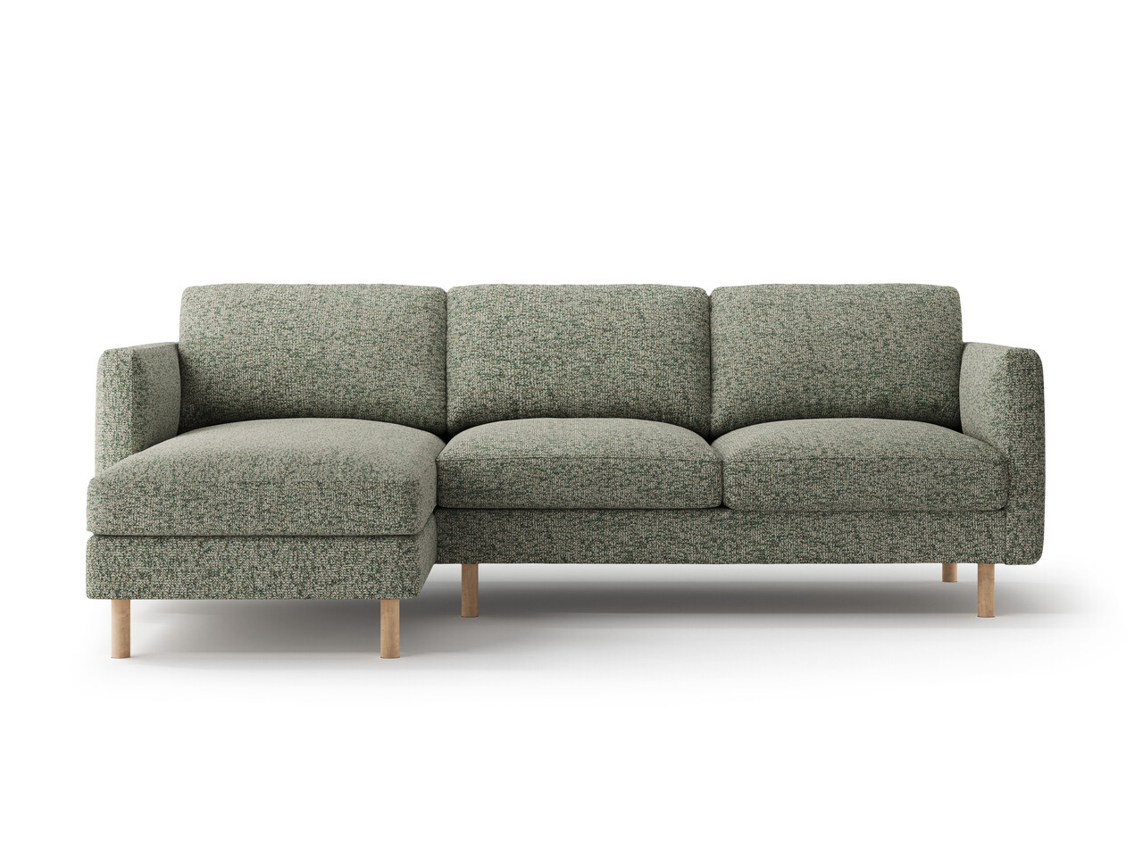 Coltar stanga 3 locuri, Eden, Micadoni Home, 250x150x90 cm, tesatura structurata, verde muschi melanj - imagine 6